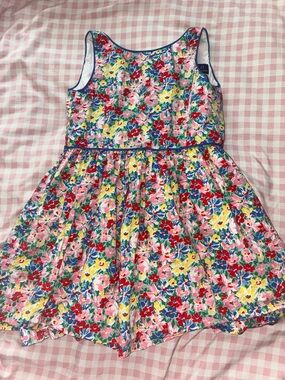 Polo by Ralph Lauren Multicolor Floral Sundress with Blue Trim